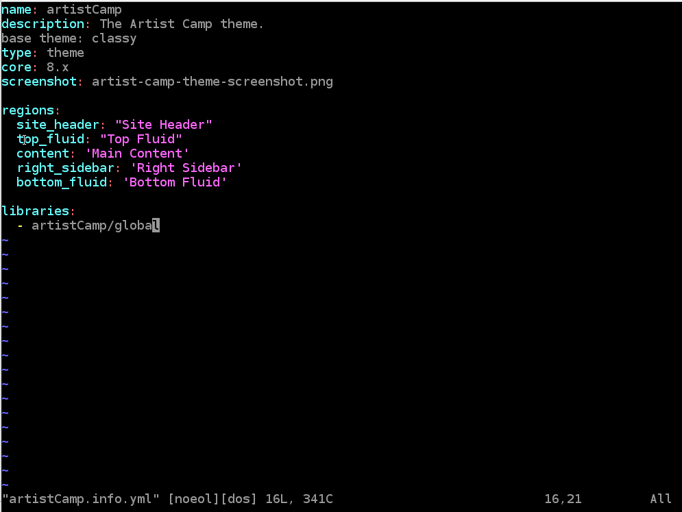 *.info.yml file used for registering your Drupal 8 theme with the system.